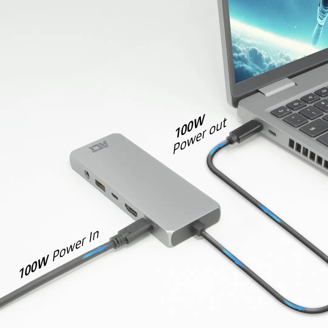 ACT AC7095 USB-C Dockingstation 4K/8K - Grijs - afbeelding 6 van 6