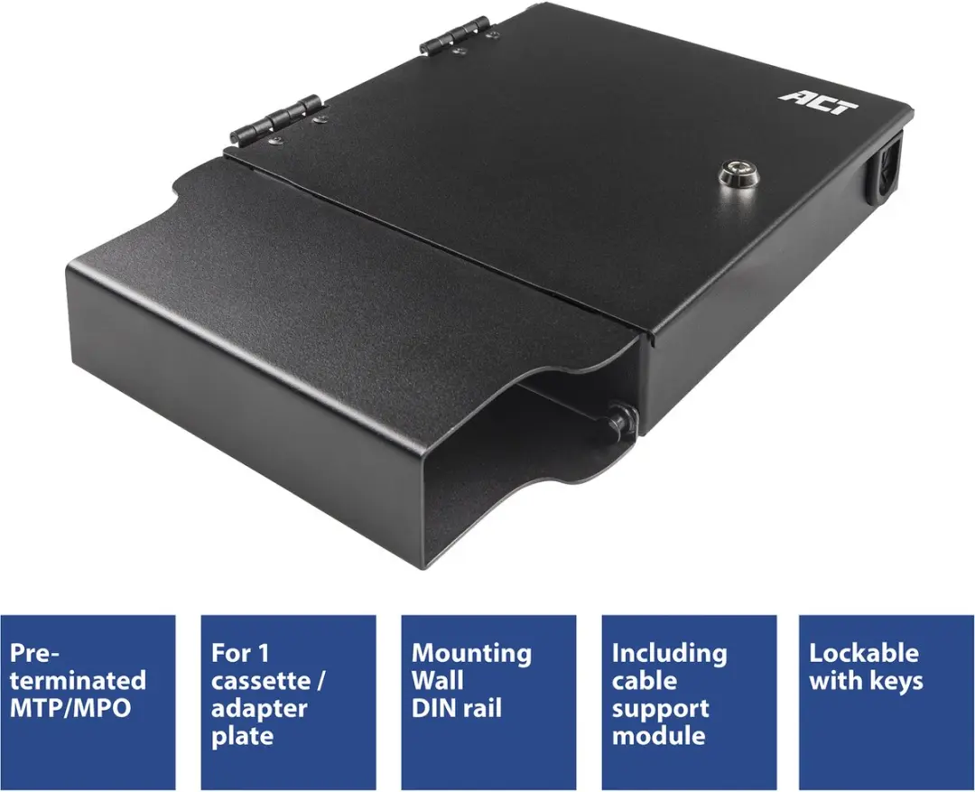 ACT FA2130 Fiber Patch Box 1 Slot - Zwart