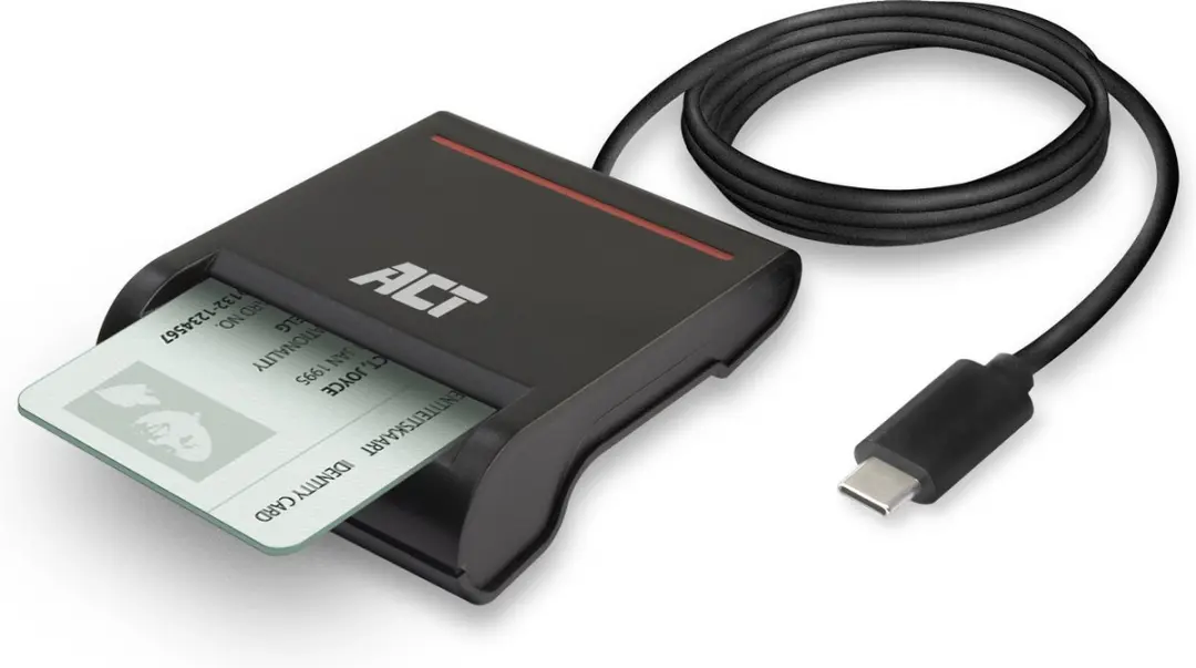 ACT AC6020 USB-C Smartcard eID Kaartlezer - Zwart