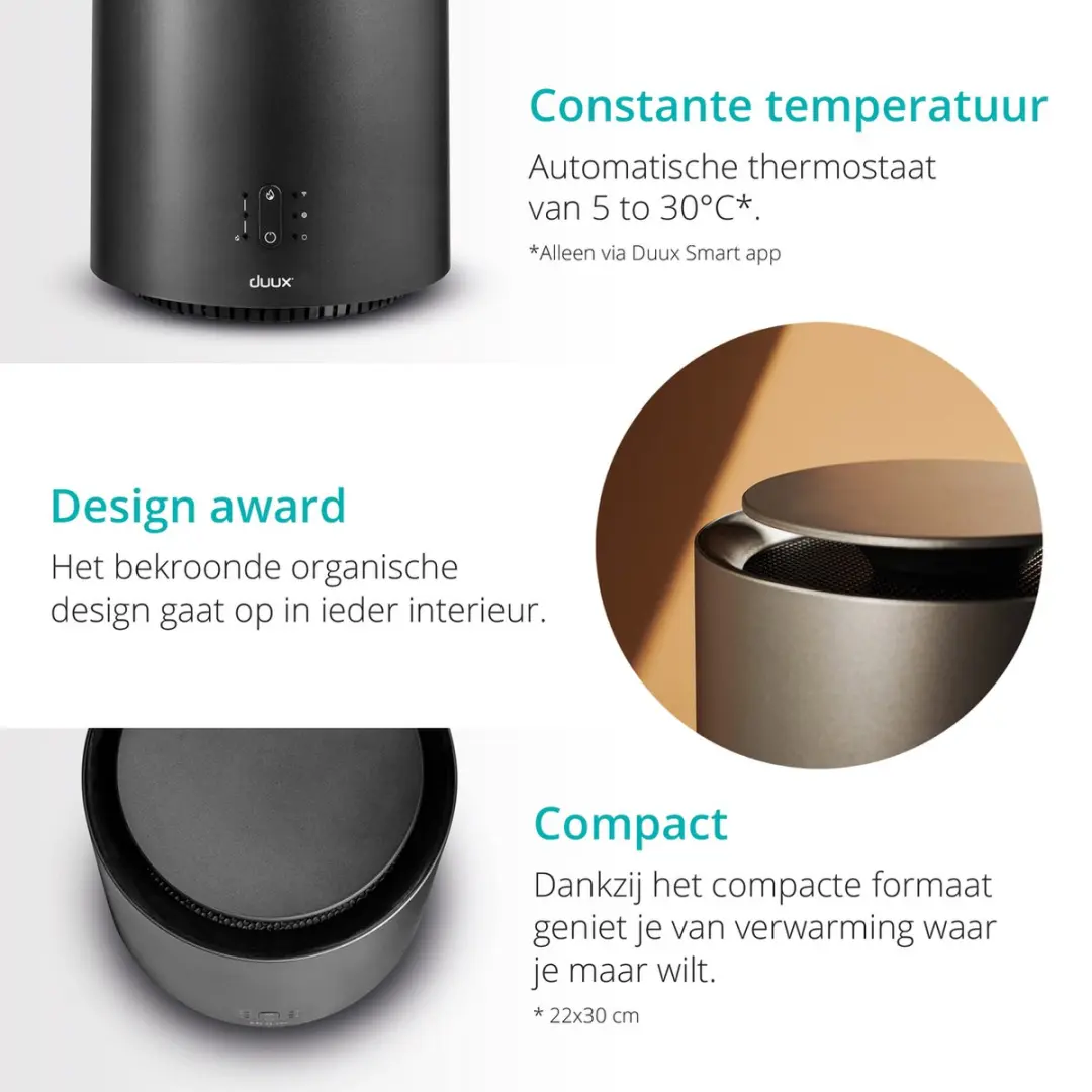 Duux Threesixty 2 Smart Keramische Kachel 1800W - Grijs - afbeelding 6 van 6