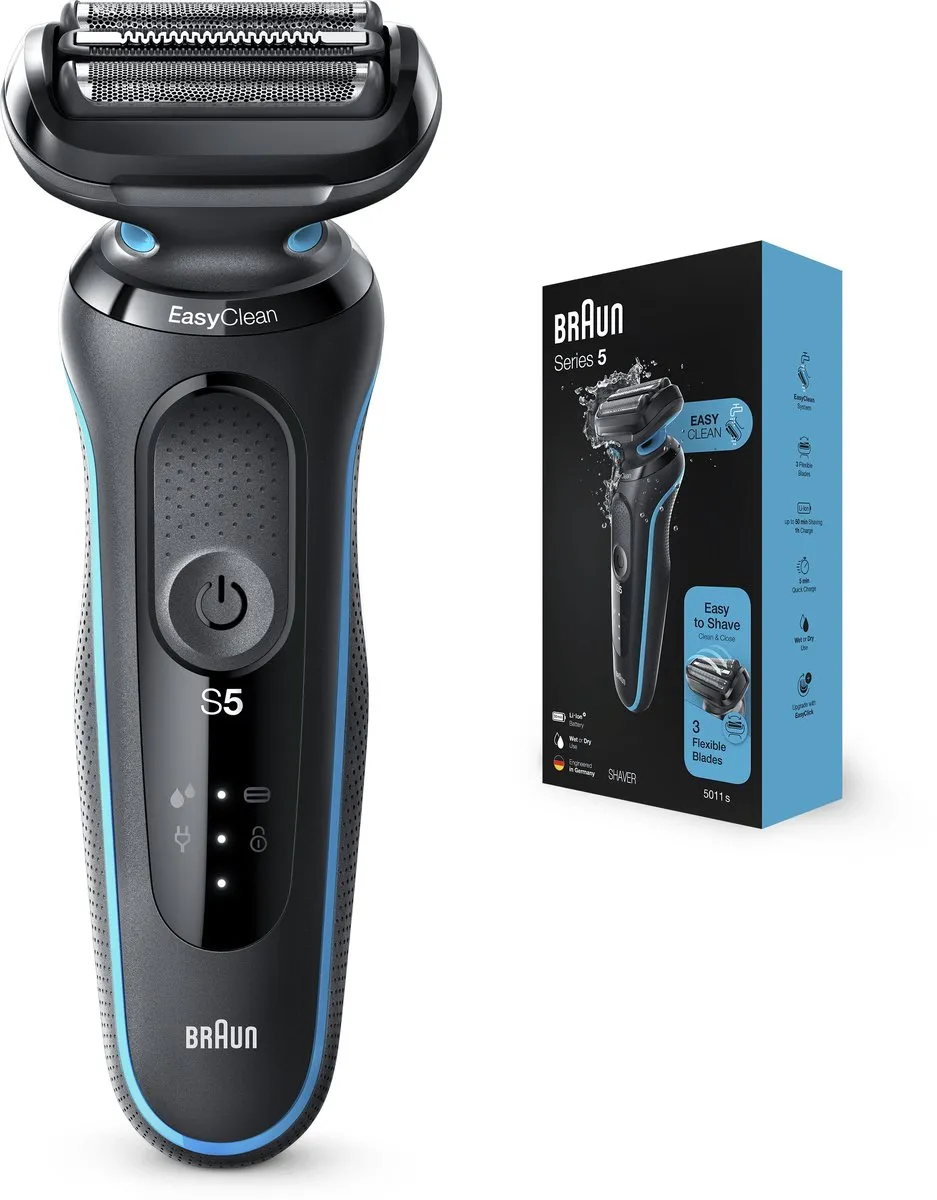 Braun Series 5 50-M1000s Scheerapparaat - 3 Mesjes - Zwart/Blauw