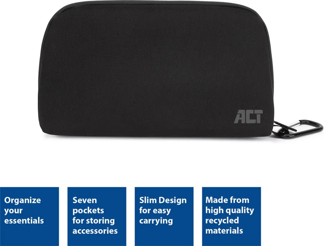 ACT City Accessoire Travel Organizer AC8501 - 7 Vakken - Zwart