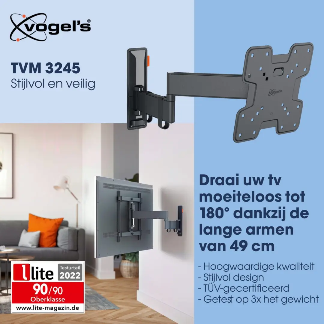 Vogel's COMFORT TVM 3245 Draai-Kantel TV-Beugel 15kg - Zwart