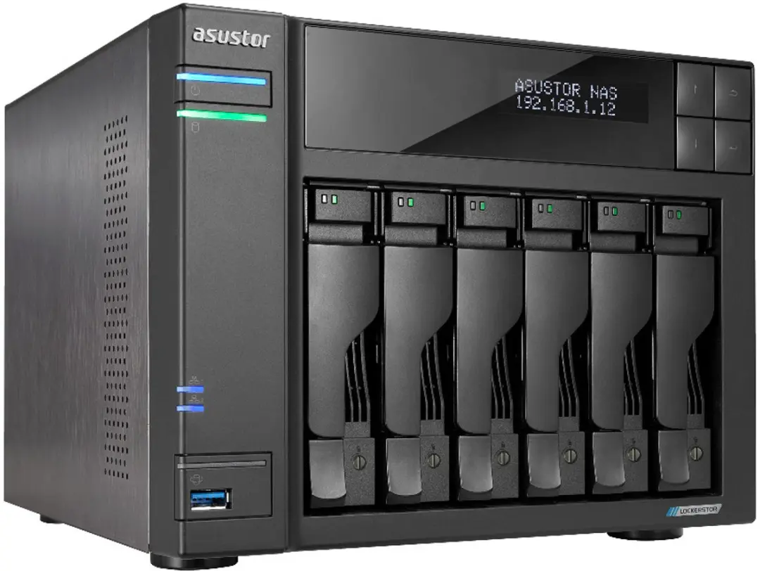 Asustor Lockerstor 6 Gen2 AS6706T NAS - 6 Sloten - Zwart