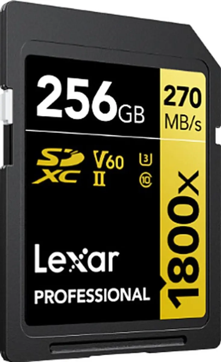 Lexar SD Pro Gold Series UHS-II 1800x 256GB - 270MB/s Lezen
