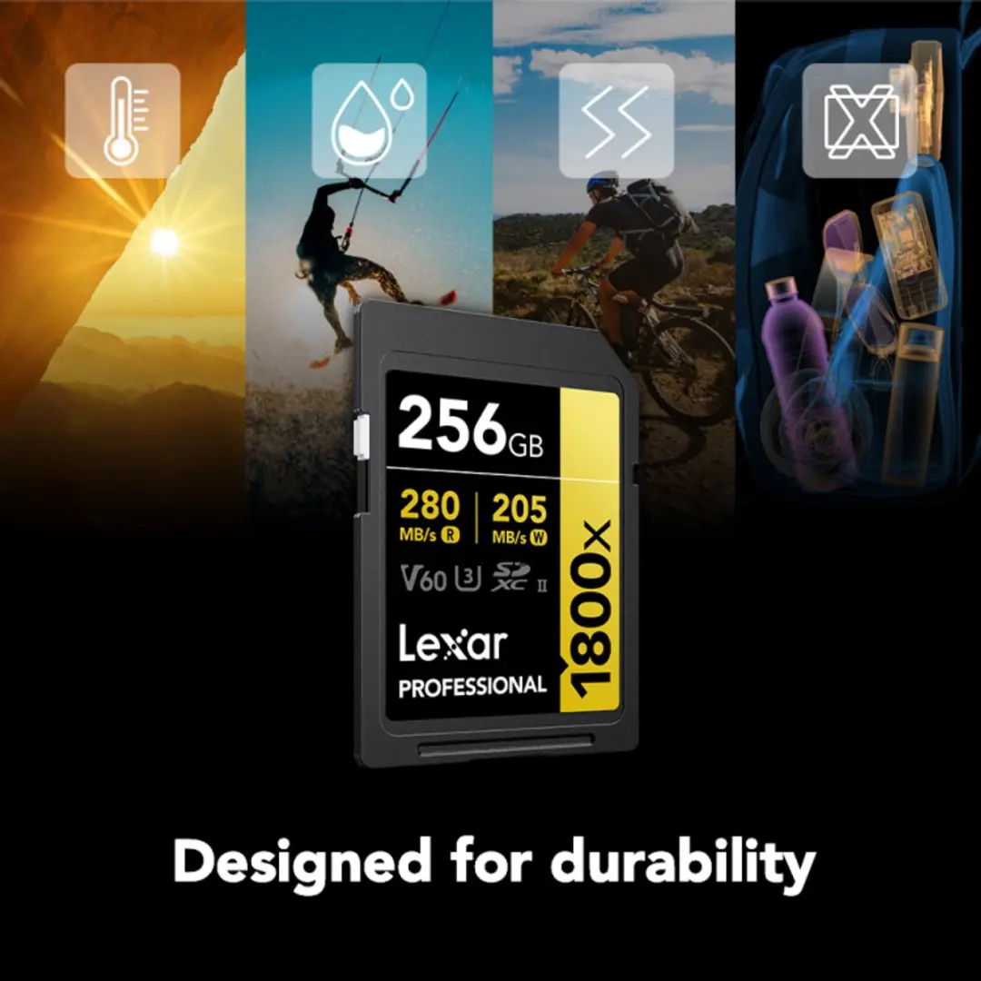 Lexar SD Pro Gold Series UHS-II 1800x 256GB - 270MB/s Lezen