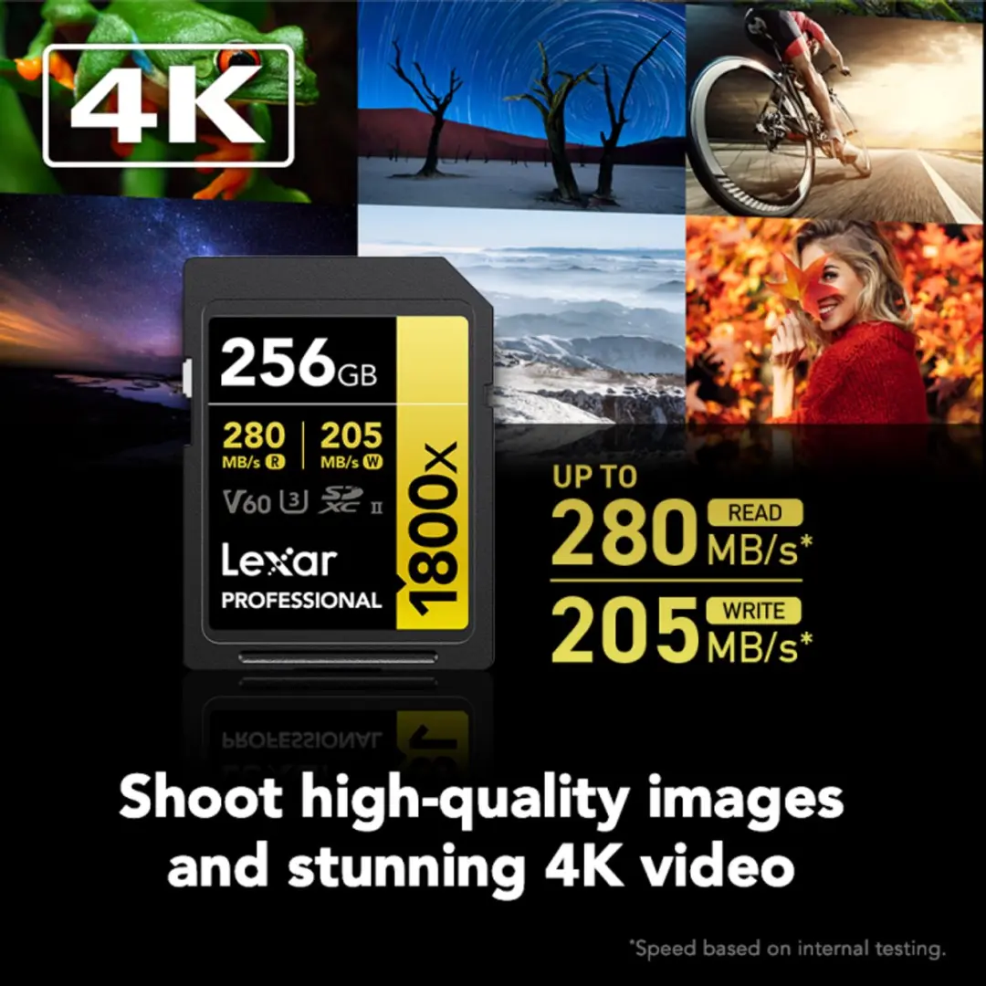 Lexar SD Pro Gold Series UHS-II 1800x 256GB - 270MB/s Lezen