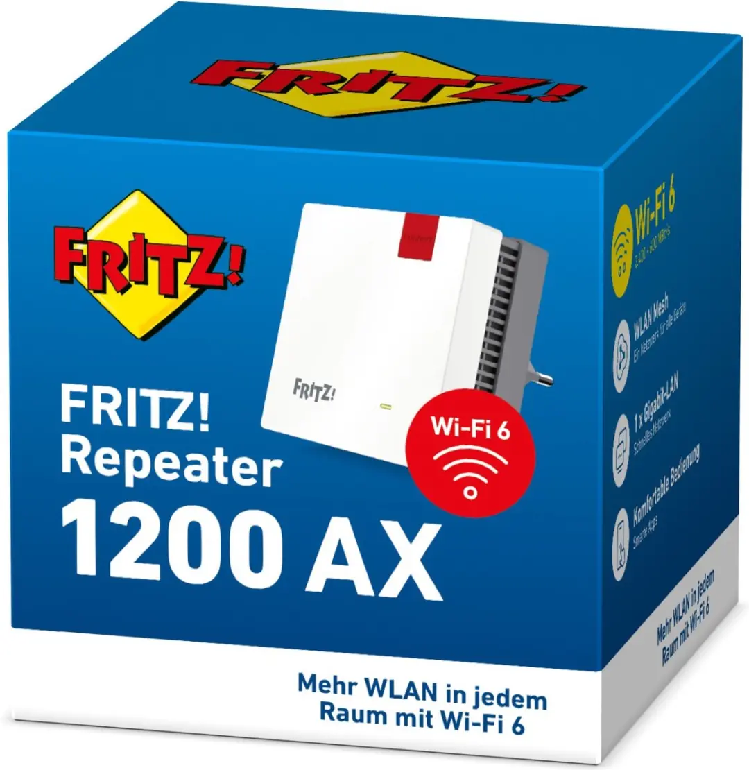 FRITZ! Repeater 1200 AX WiFi 6 - 600+2400 Mbps - Wit