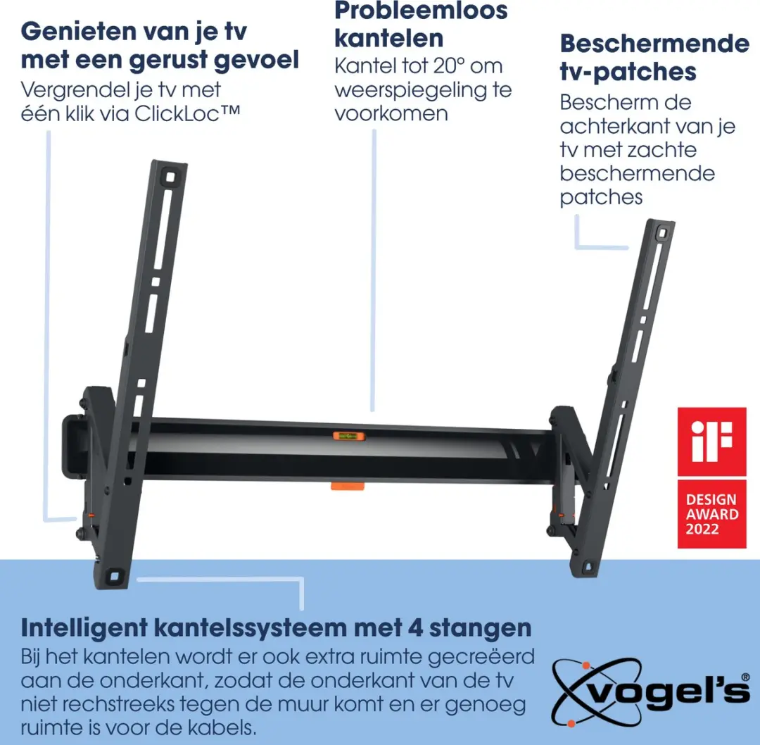 Vogel's COMFORT TVM 3615 Kantelbare TV-Beugel - 40-77" - 35kg - Zwart