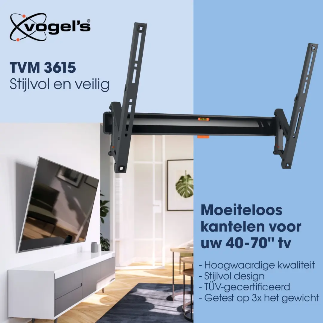 Vogel's COMFORT TVM 3615 Kantelbare TV-Beugel - 40-77" - 35kg - Zwart