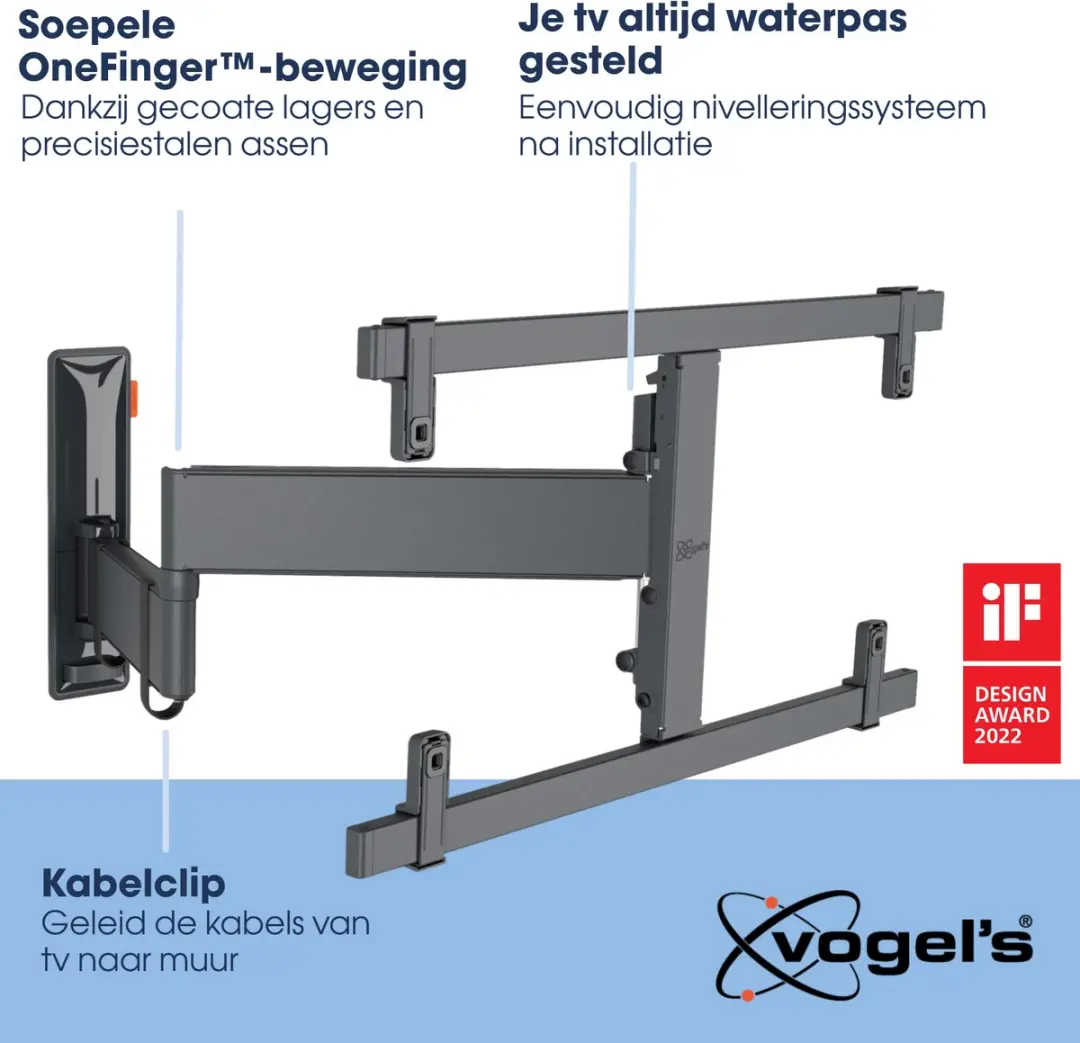 Vogel's COMFORT TVM 3665 TV-Beugel OLED 40-77" - 35kg - VESA 600x400 - Zwart - afbeelding 6 van 6