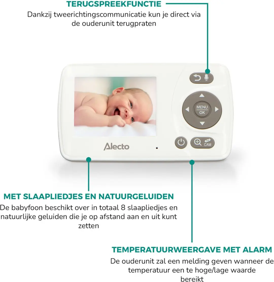 Alecto Babyfoon DVM71 Bundel - 2 Camera's - Temperatuurweergave