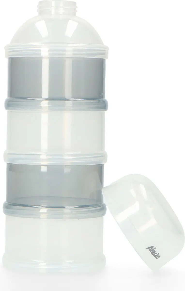 Alecto BF-4 Duo Melkpoedertoren - 2x4 Stapelbare Bakjes - Grijs/Wit
