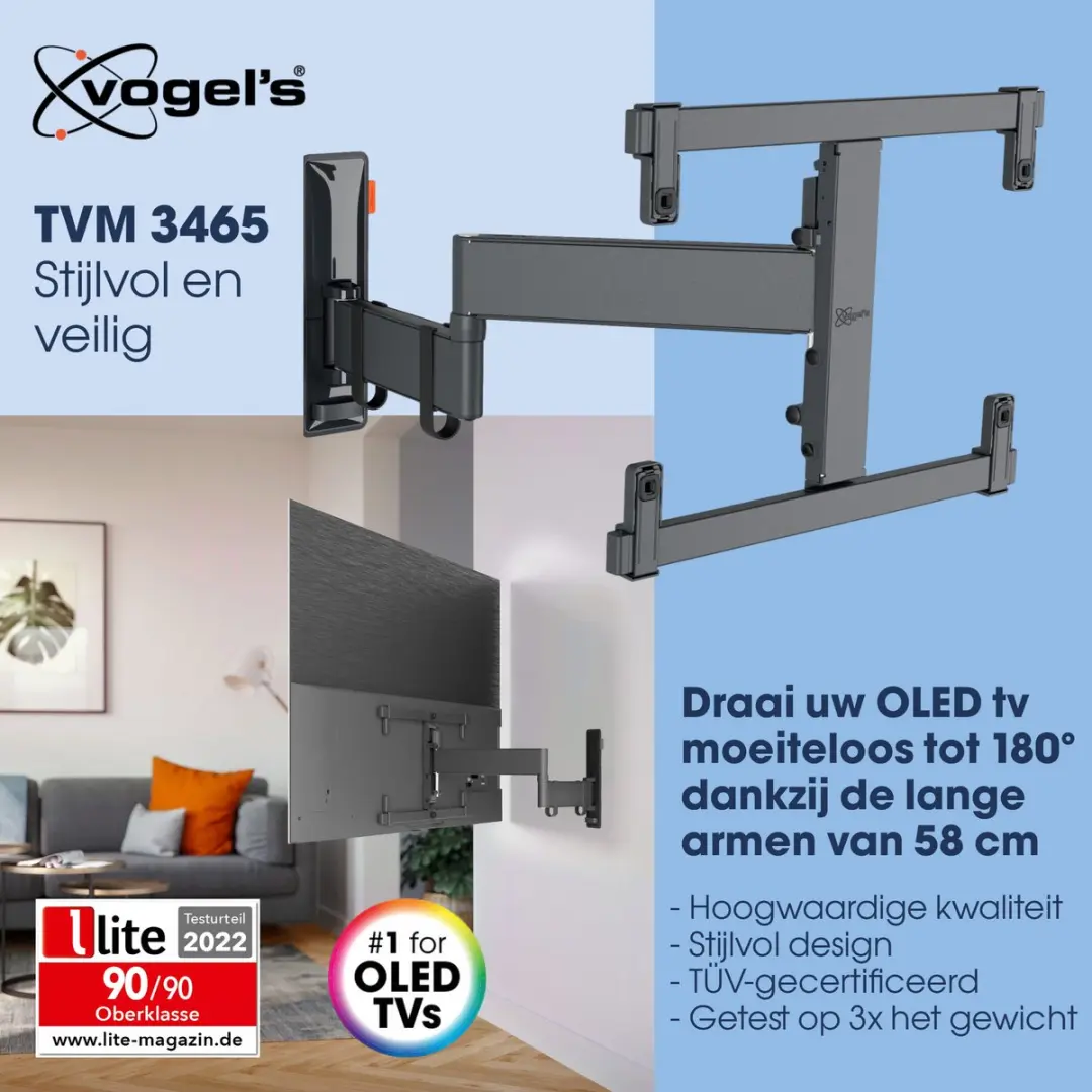 Vogel's COMFORT TVM 3465 TV-Beugel OLED 32-65" - 25kg - VESA 400x400 - Zwart