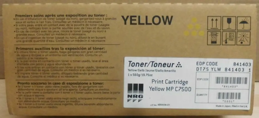 Ricoh MP C6000/7500 Geel Tonercartridge 842070