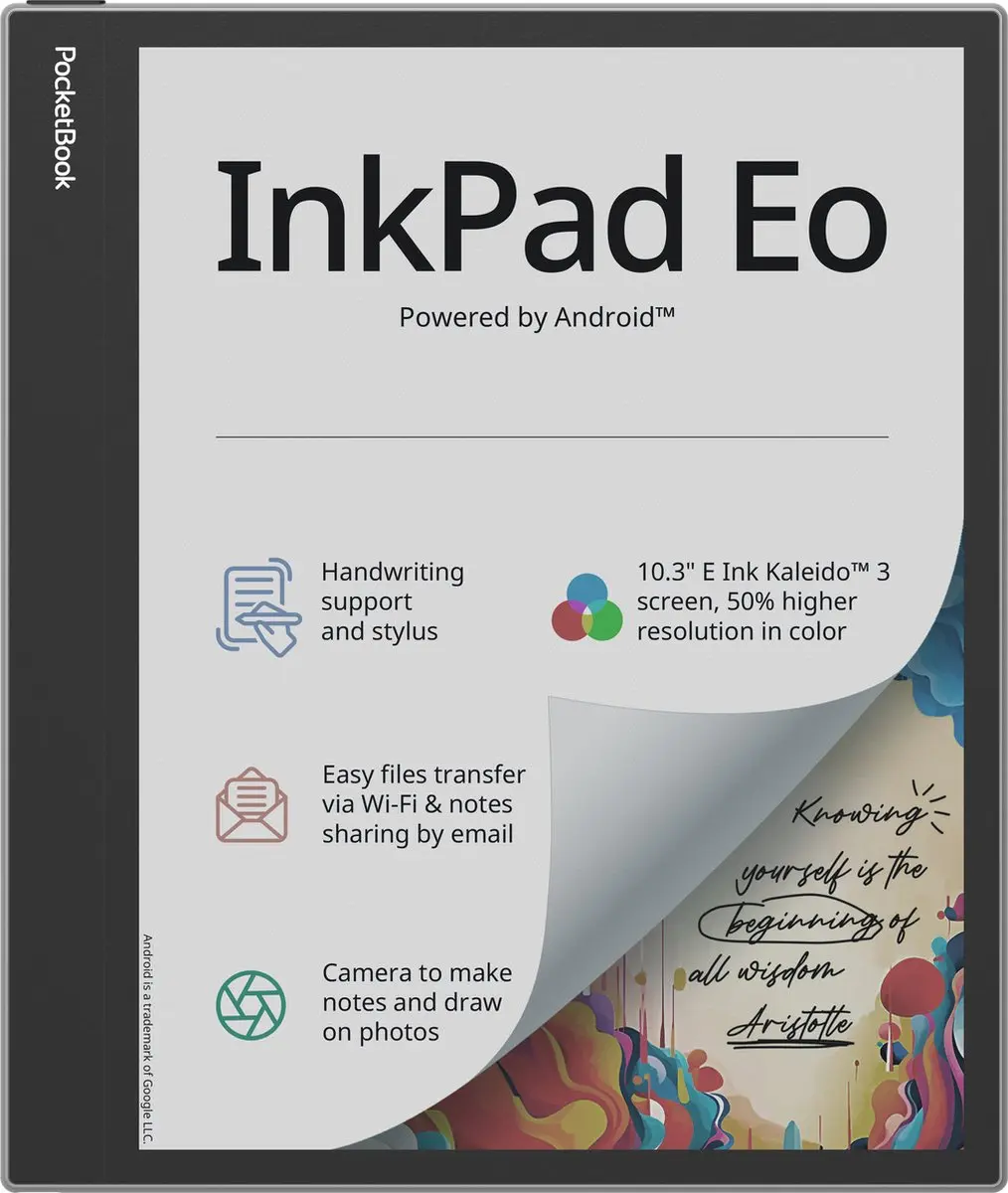 PocketBook InkPad Eo PB1042-M-WW E-Reader - 10.3" Kaleido 3 Kleurenscherm 64GB - Mist Grey
