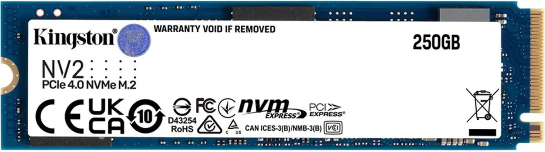 Kingston NV2 Gen4x4 SSD 250GB - Zwart