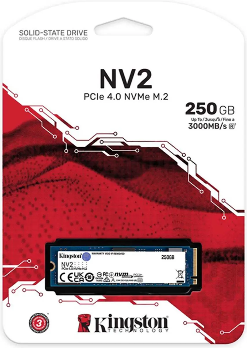 Kingston NV2 Gen4x4 SSD 250GB - Zwart