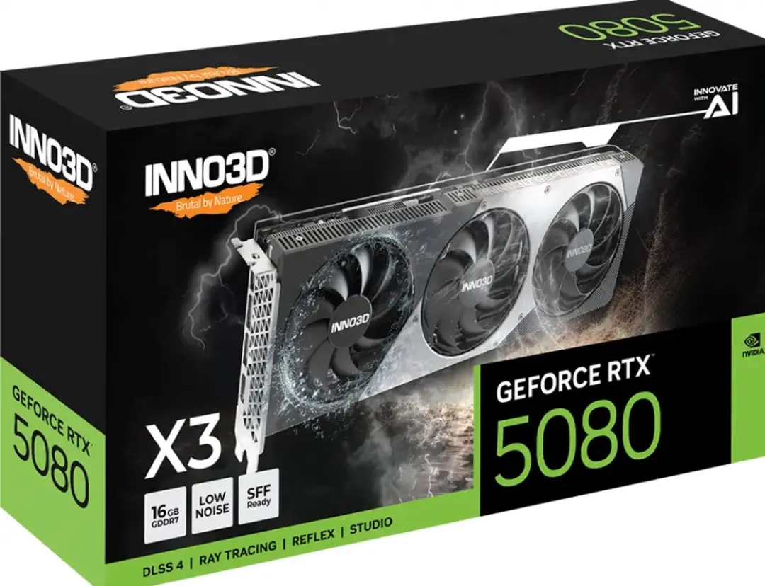 INNO3D GeForce RTX 5080 X3 N50803-16D7 Videokaart - 16GB GDDR7