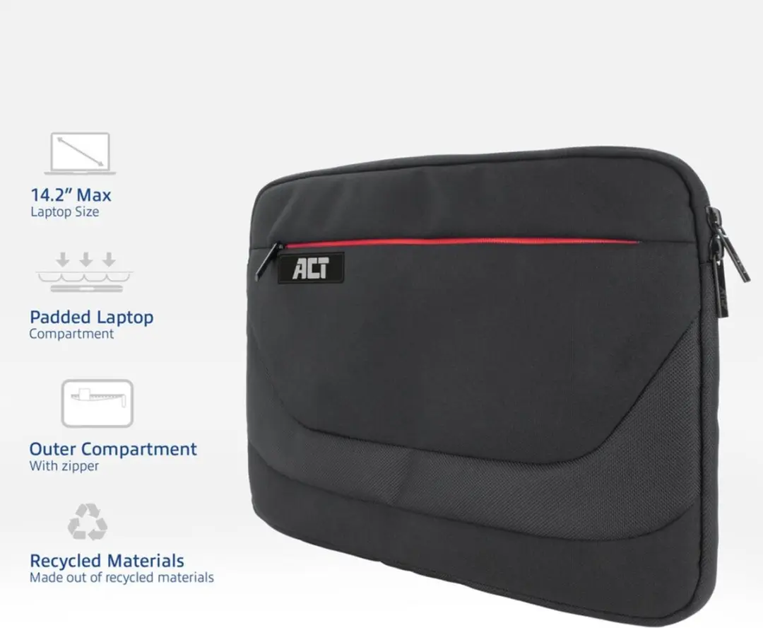 ACT Suburb Laptop Sleeve AC8580 - 14 inch - Zwart