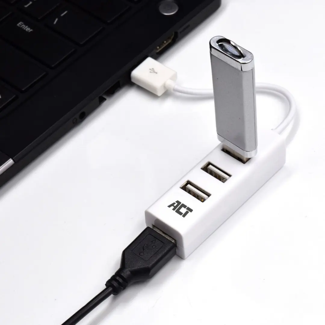 ACT AC6200 USB Splitter 4 Poorten - Wit - afbeelding 6 van 6