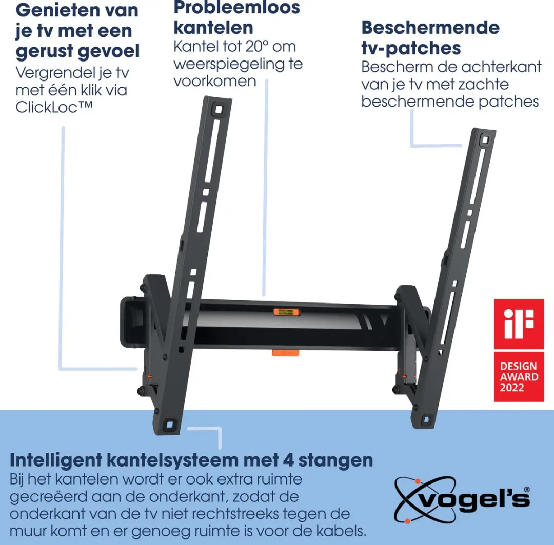 Vogel's COMFORT TVM 3415 Kantelbare TV-Beugel - 32-65" - 25kg - Zwart