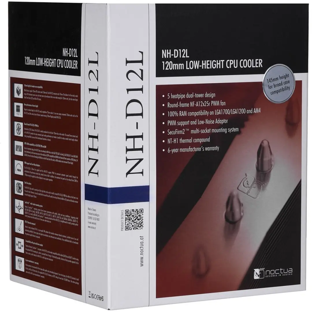 Noctua NH-D12L CPU Koeler 145mm - Zilver