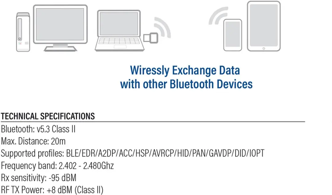 ACT AC6030 Bluetooth Dongle - Zwart