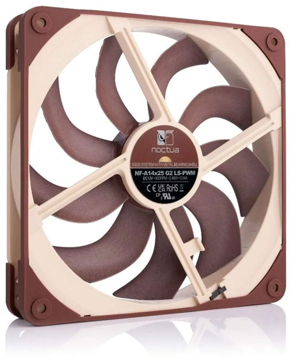 Noctua NF-A14x25 G2 LS-PWM Behuizingsventilator 140mm - Beige/Brown
