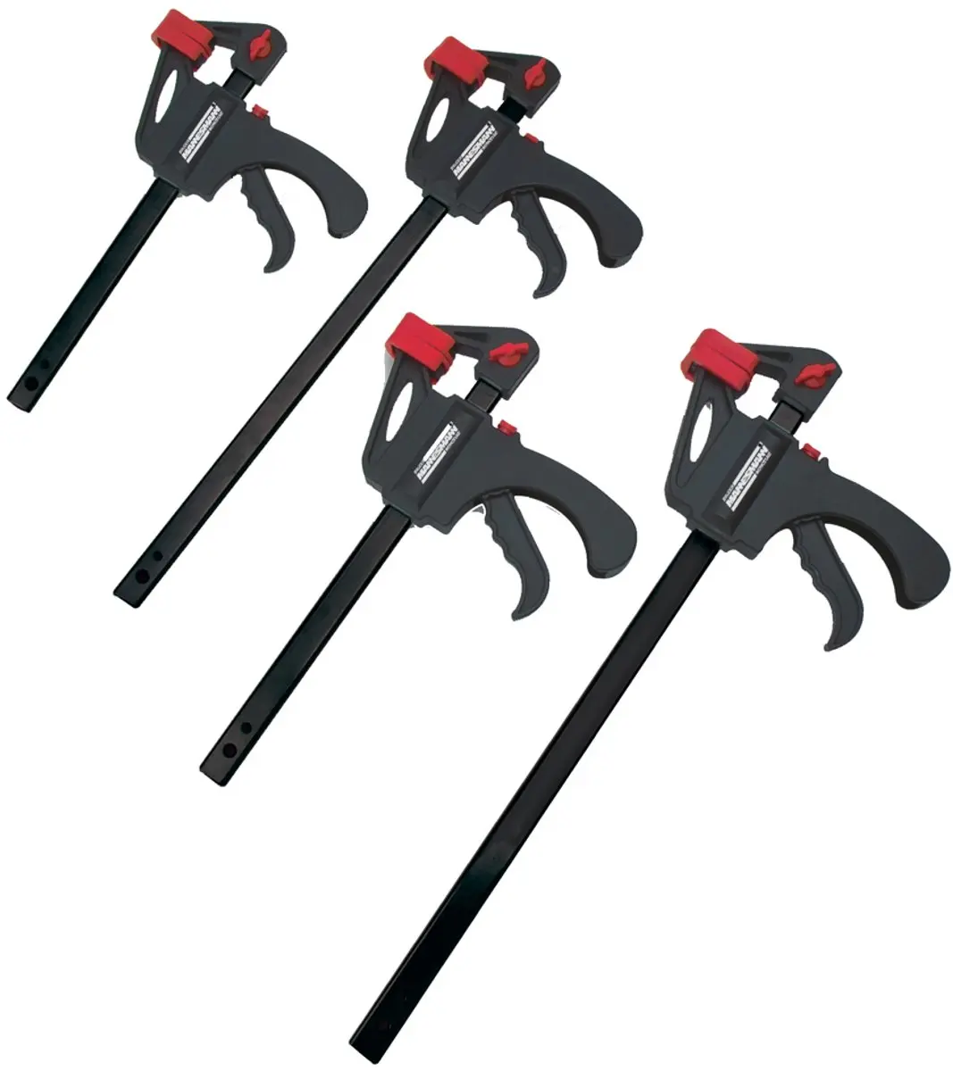 Brüder Mannesmann Snelspan Lijmklemmenset 4-delig - Verzinkt staal - Bereik 150mm/300mm