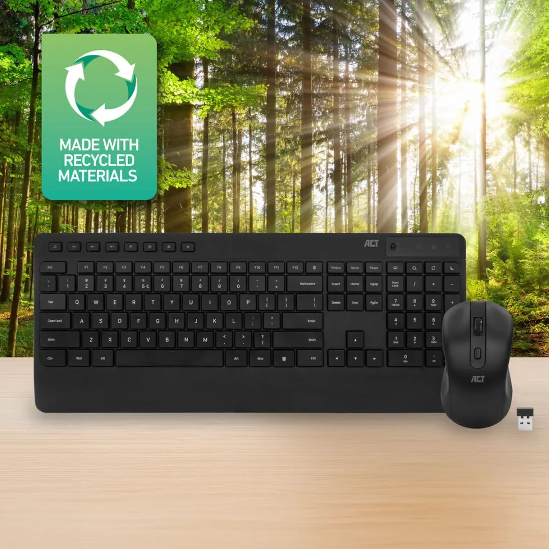 ACT AC5725 Draadloos Muis & Toetsenbord - QWERTY Zwart