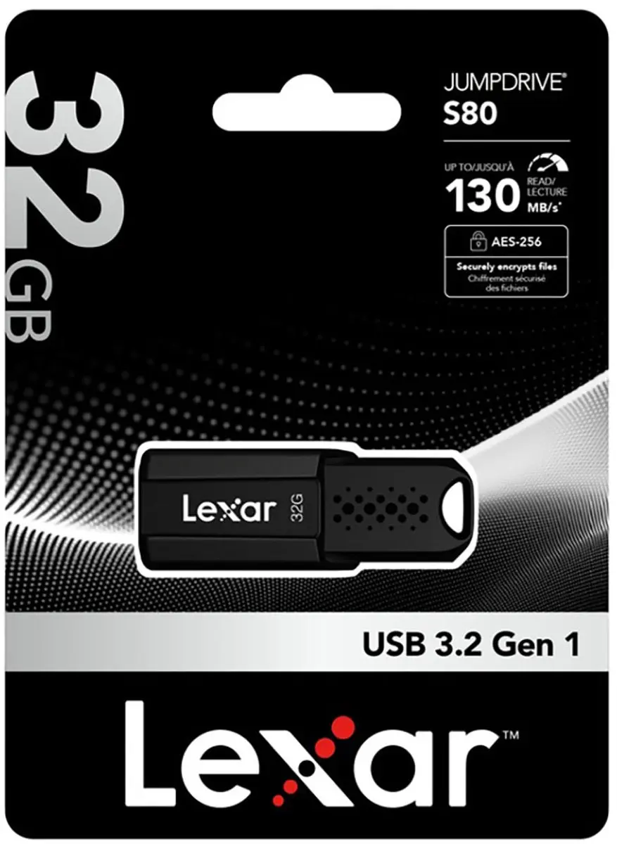 Lexar Jumpdrive S80 LXR20147 USB-Stick 32GB - Zwart