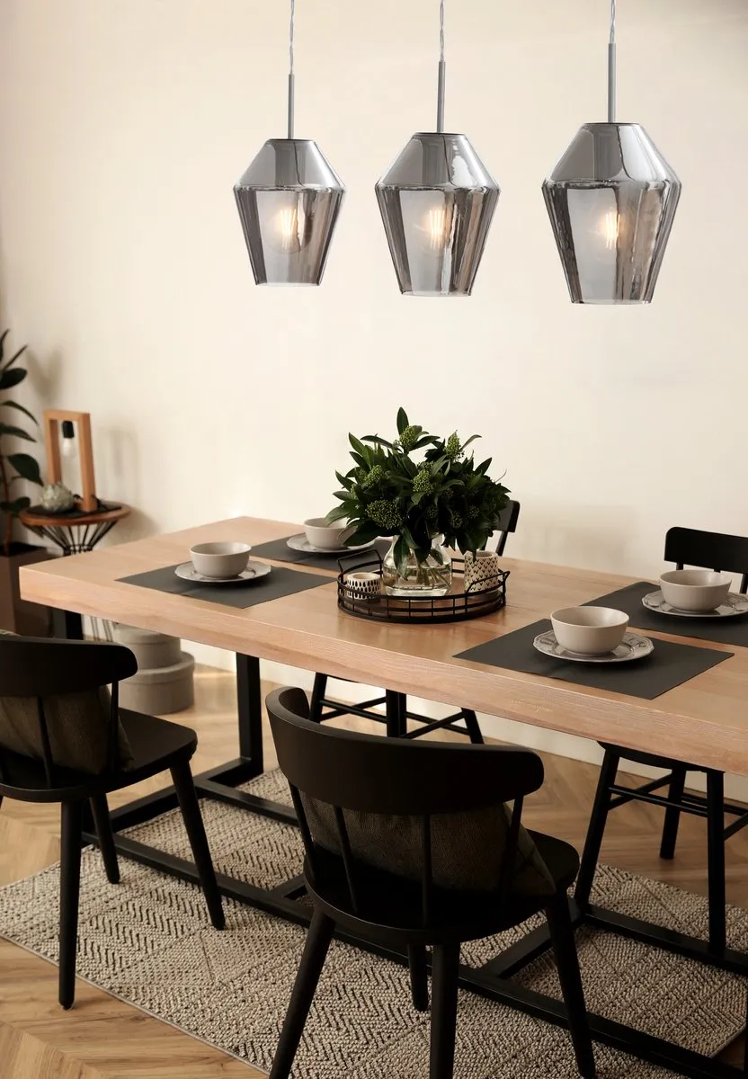 Eglo Murmillo Hanglamp E27 - 3 Lichtpunten - Chroom/Zwart