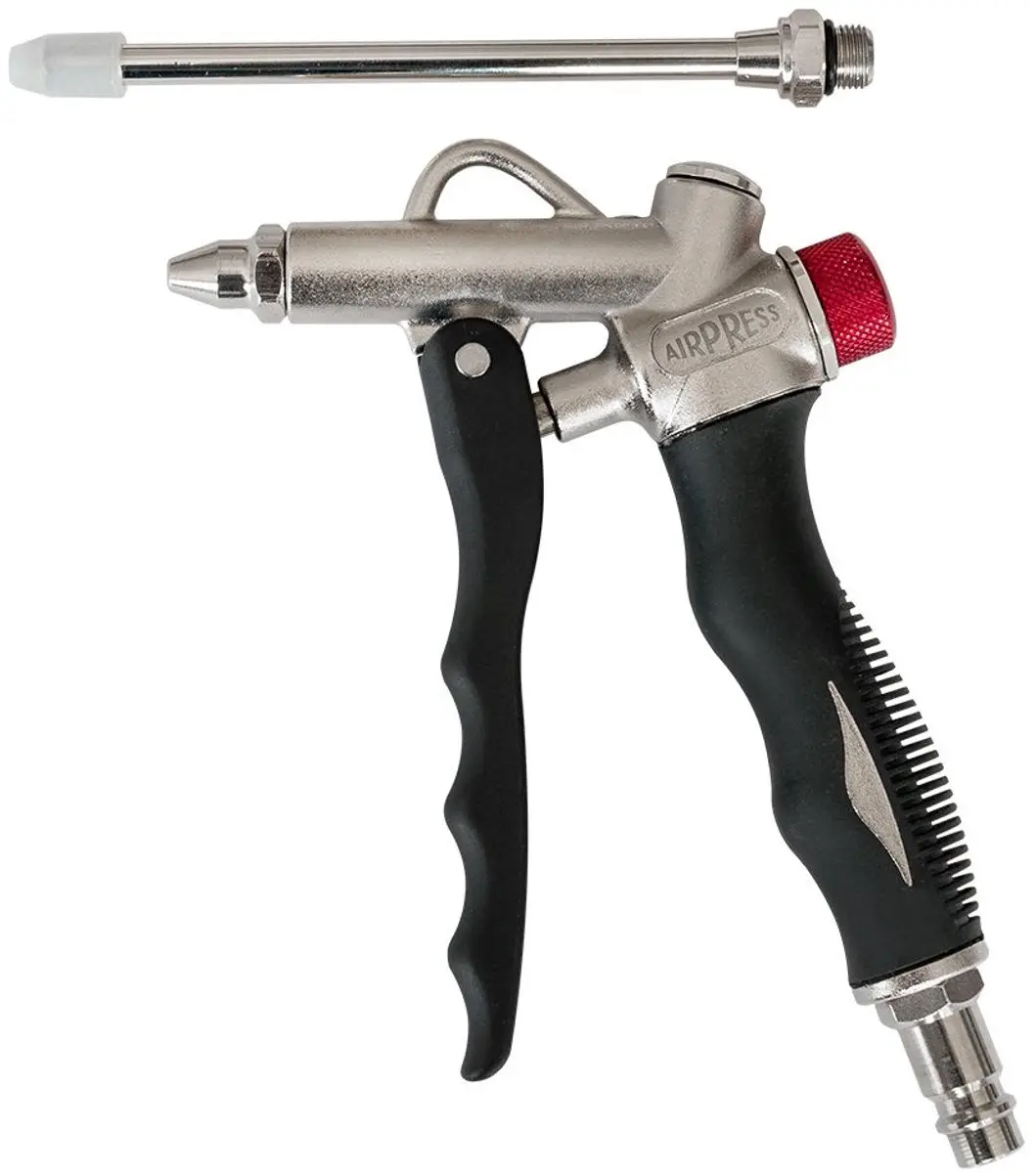 Airpress Blaaspistool 2 Weg - 1/4" Binnendraad - Rood/Zilver/Zwart