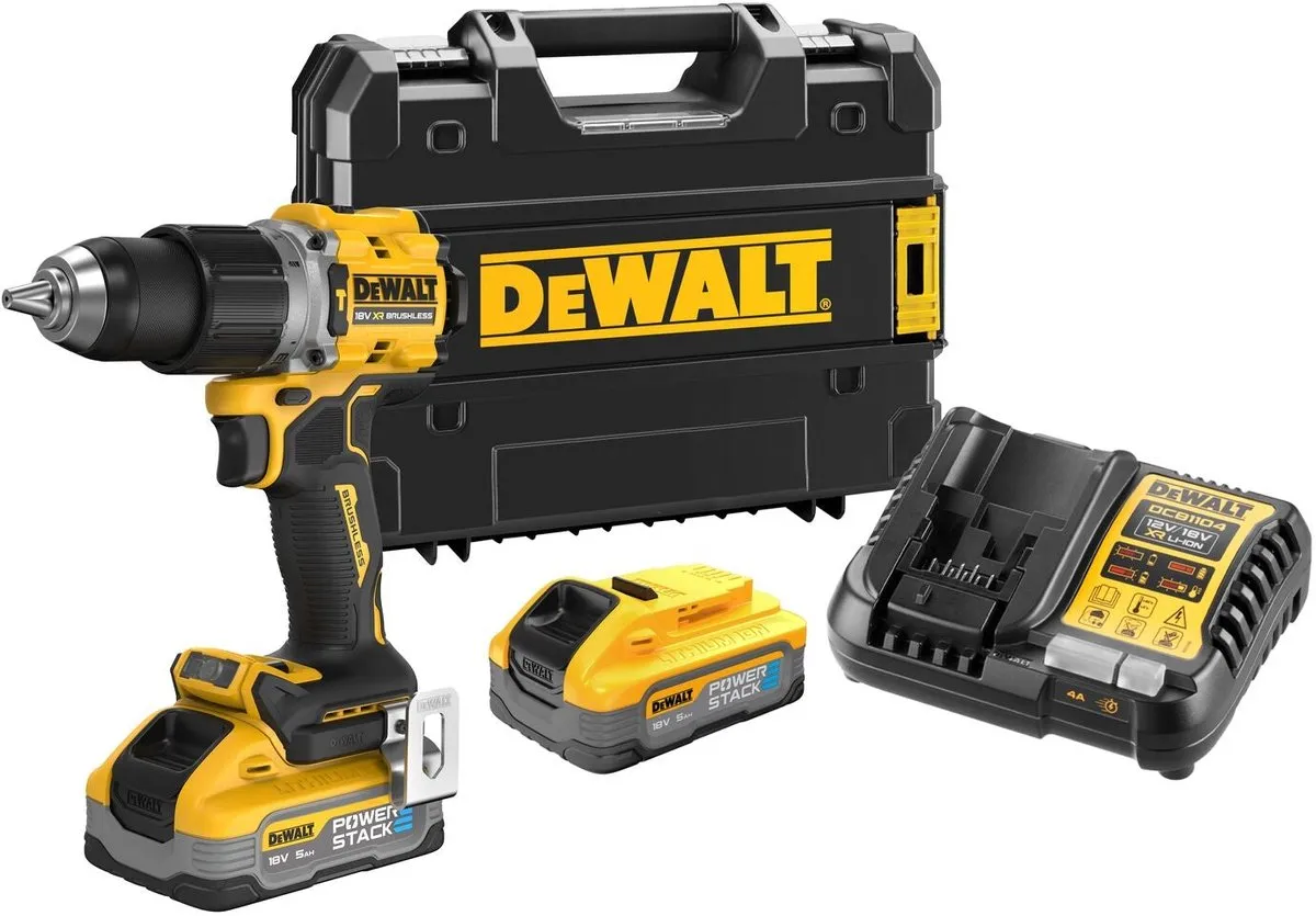 DeWALT DCD805H2T Compacte accu klop-/schroefboormachine 18V XR 5.0Ah POWERSTACK