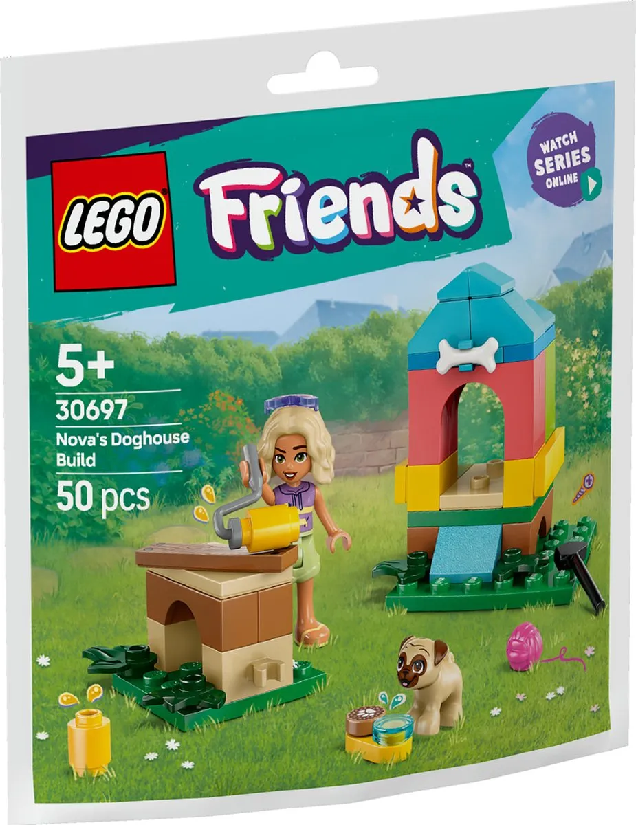 LEGO Friends Nova's Zelfgebouwde Hondenhok - 50 Stukken