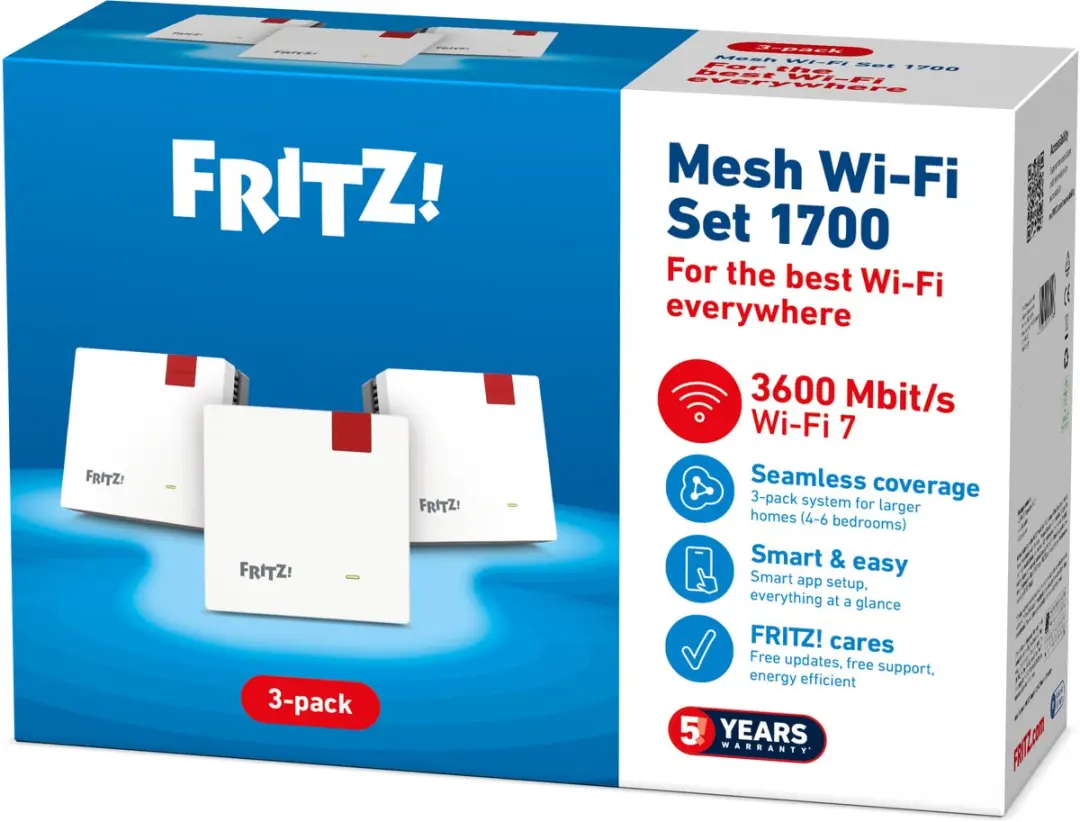 FRITZ!Mesh Wi-Fi Set 1700 WiFi 7 - 3600 Mbps - 3 Stuks