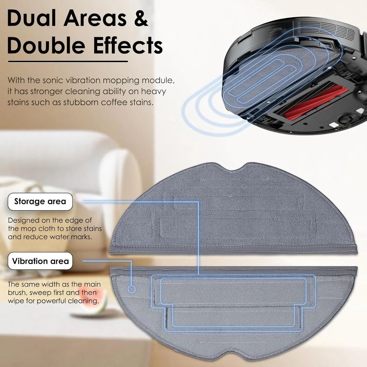 Roborock Dual Sonic-mopdoeken 7 Stuks - Grijs