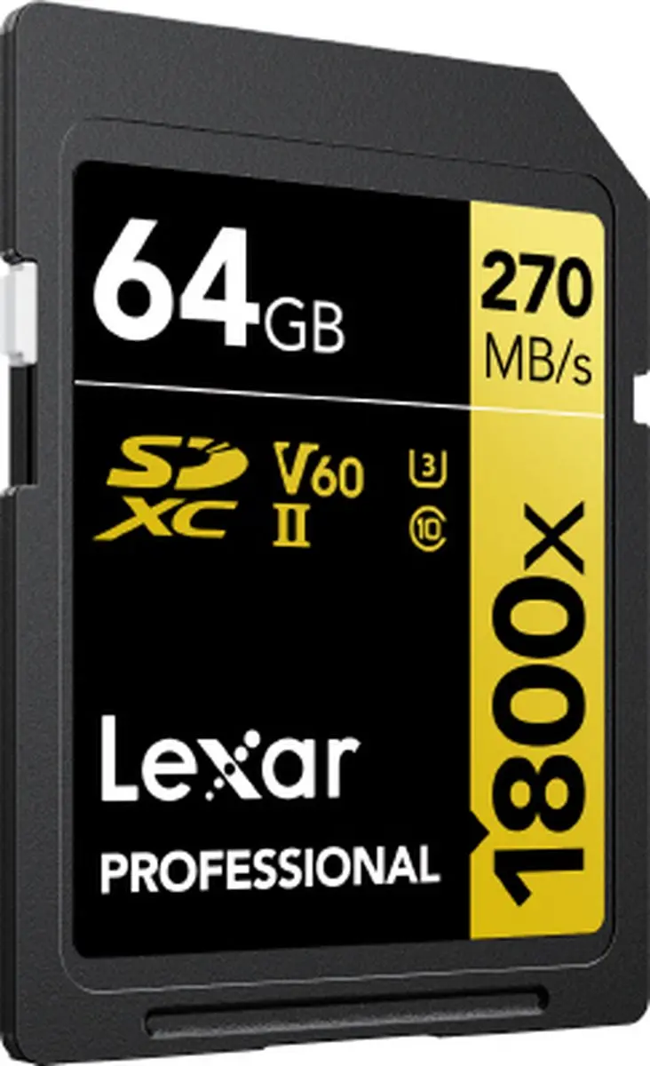 Lexar SD Pro Gold Series UHS-II 1800x 64GB - V60 - afbeelding 6 van 6