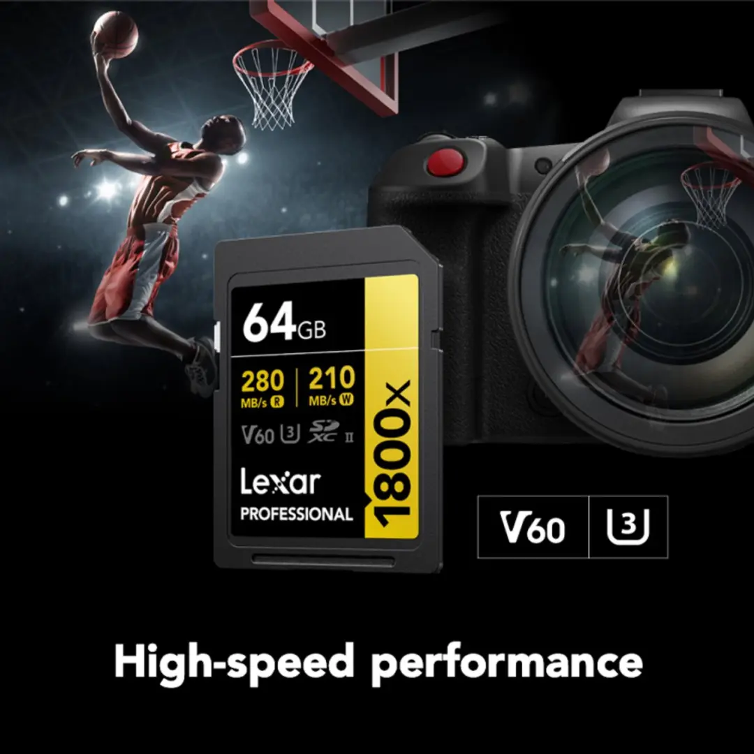 Lexar SD Pro Gold Series UHS-II 1800x 64GB - V60