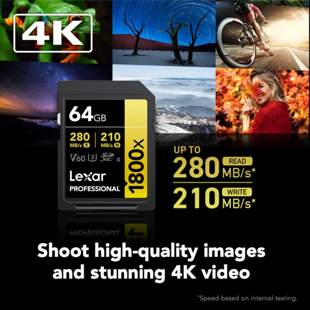 Lexar SD Pro Gold Series UHS-II 1800x 64GB - V60