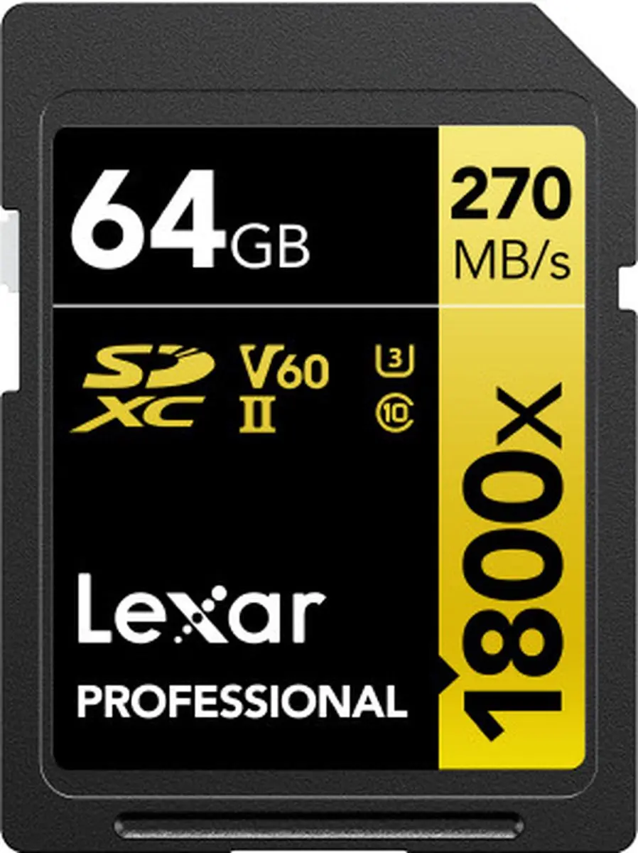 Lexar SD Pro Gold Series UHS-II 1800x 64GB - V60