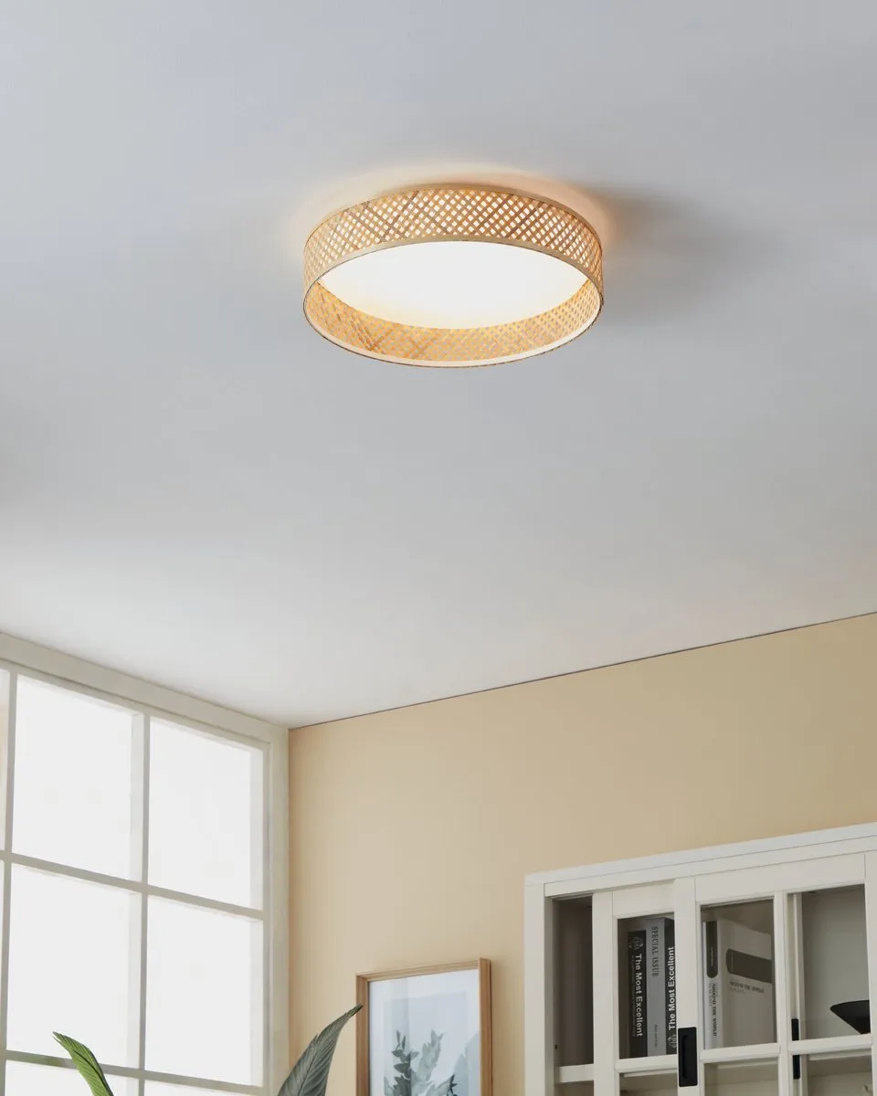Eglo Luppineria Plafondlamp LED Ø38cm - Wit/Bruin
