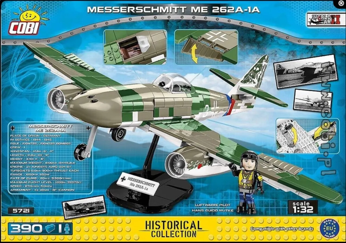 Cobi Messerschmitt Me 262a-1a 382 Stukken - Groen