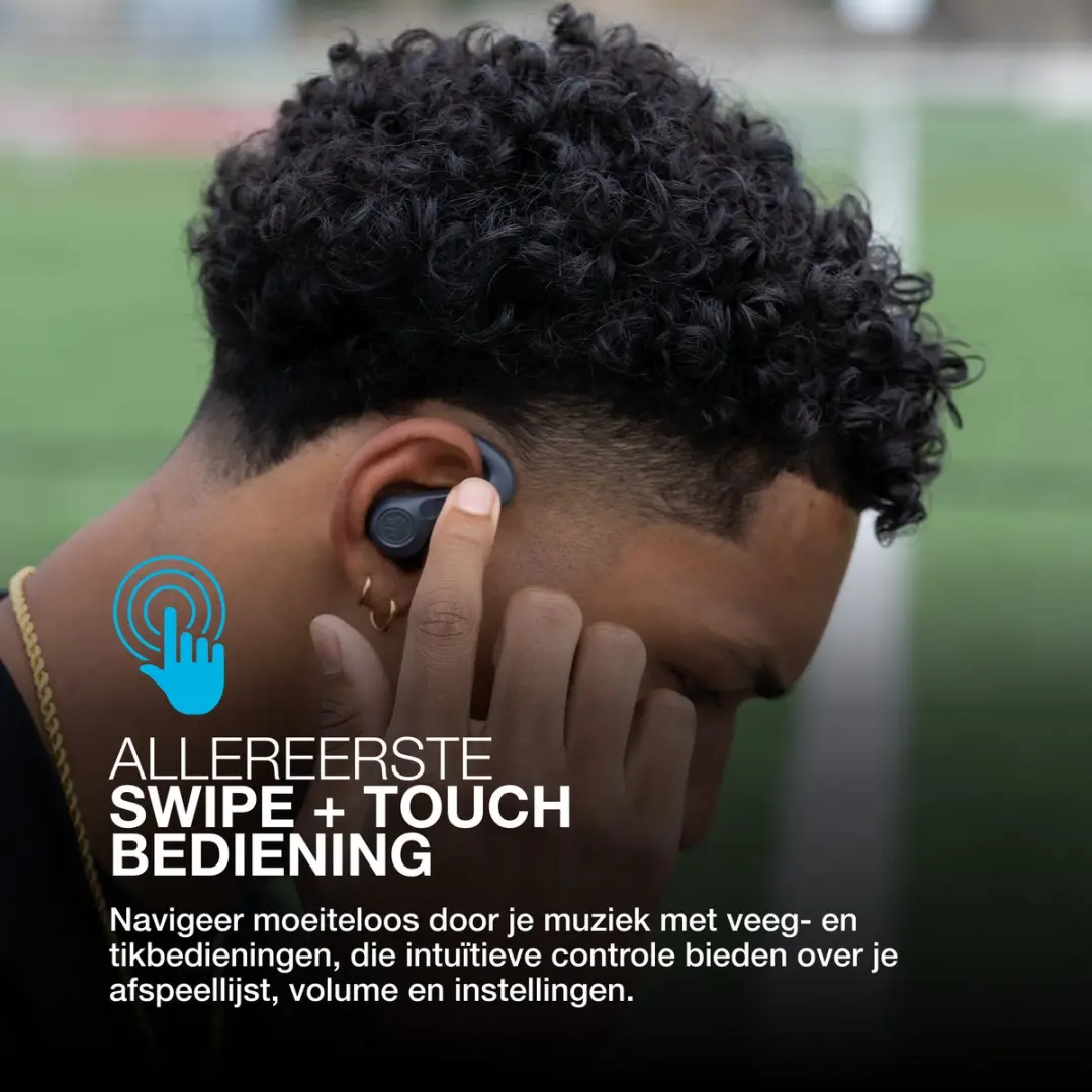 JLab JBuds Sport ANC 4 Draadloze Oordopjes - Hybrid ANC - 60u - IP66 - Zwart