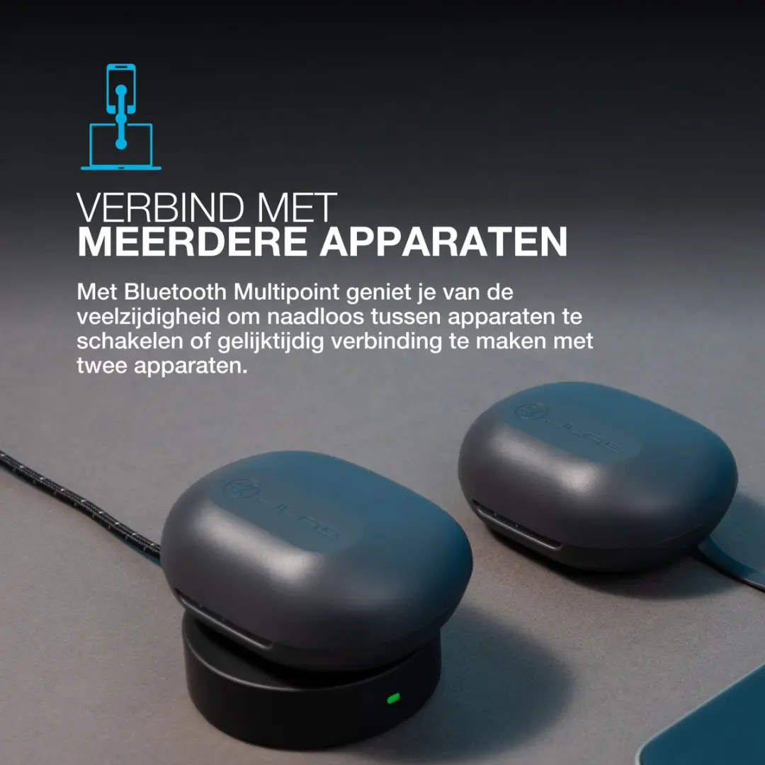 JLab JBuds Sport ANC 4 Draadloze Oordopjes - Hybrid ANC - 60u - IP66 - Zwart - afbeelding 6 van 6