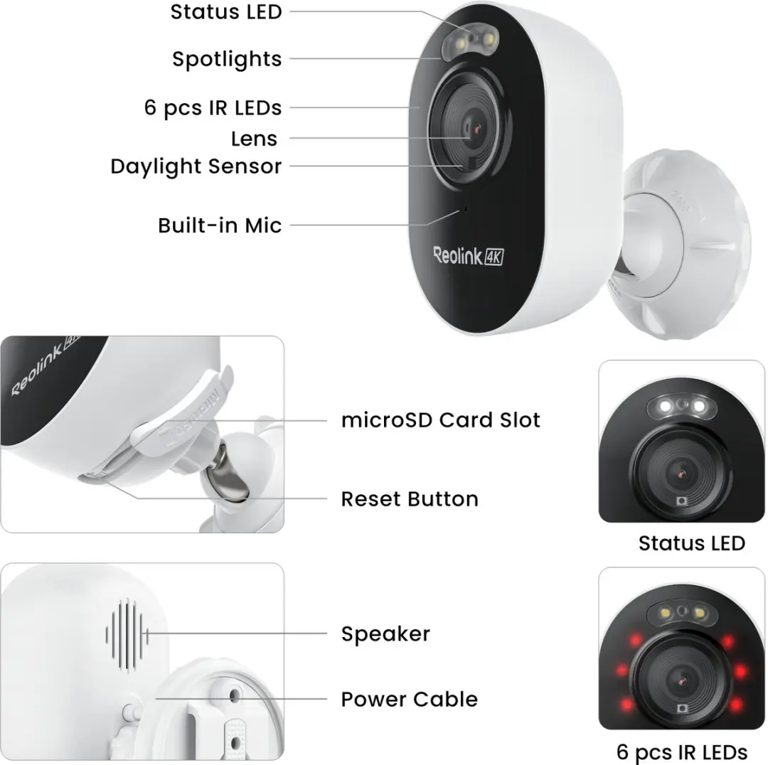 Reolink Lumus Series E450 4K Buitencamera - Zwart/Wit