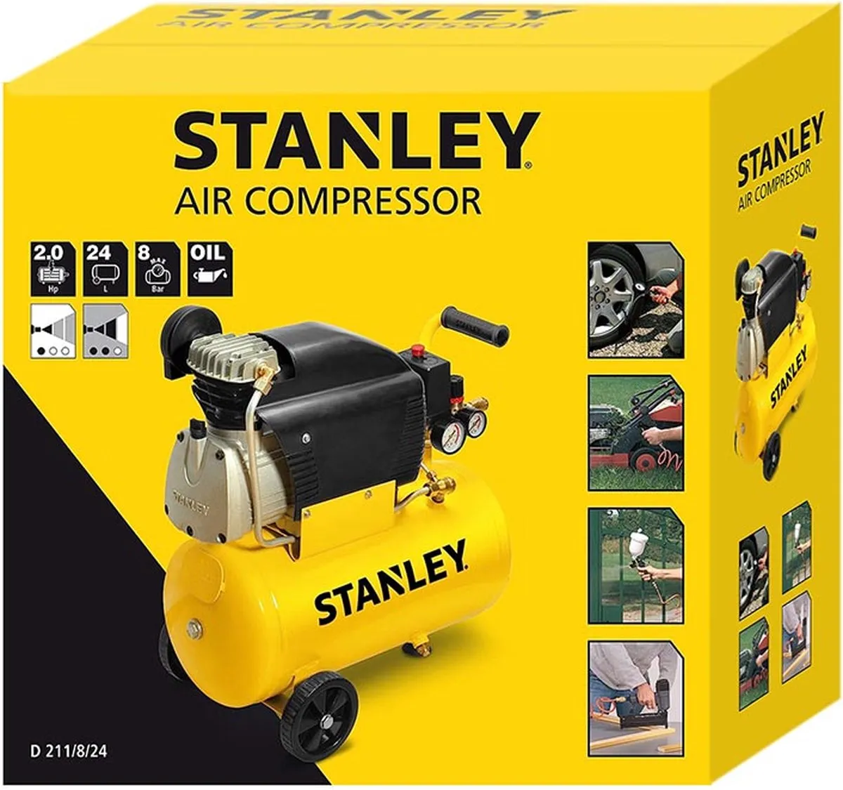 Stanley WD210/8/24 Compressor - 1500W - 24L - 8 Bar