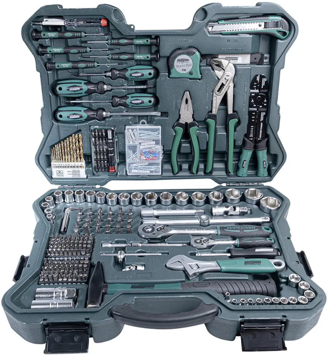 Brüder Mannesmann 408594 Gereedschapkoffer 303-delig - Zwart/Groen - afbeelding 6 van 6