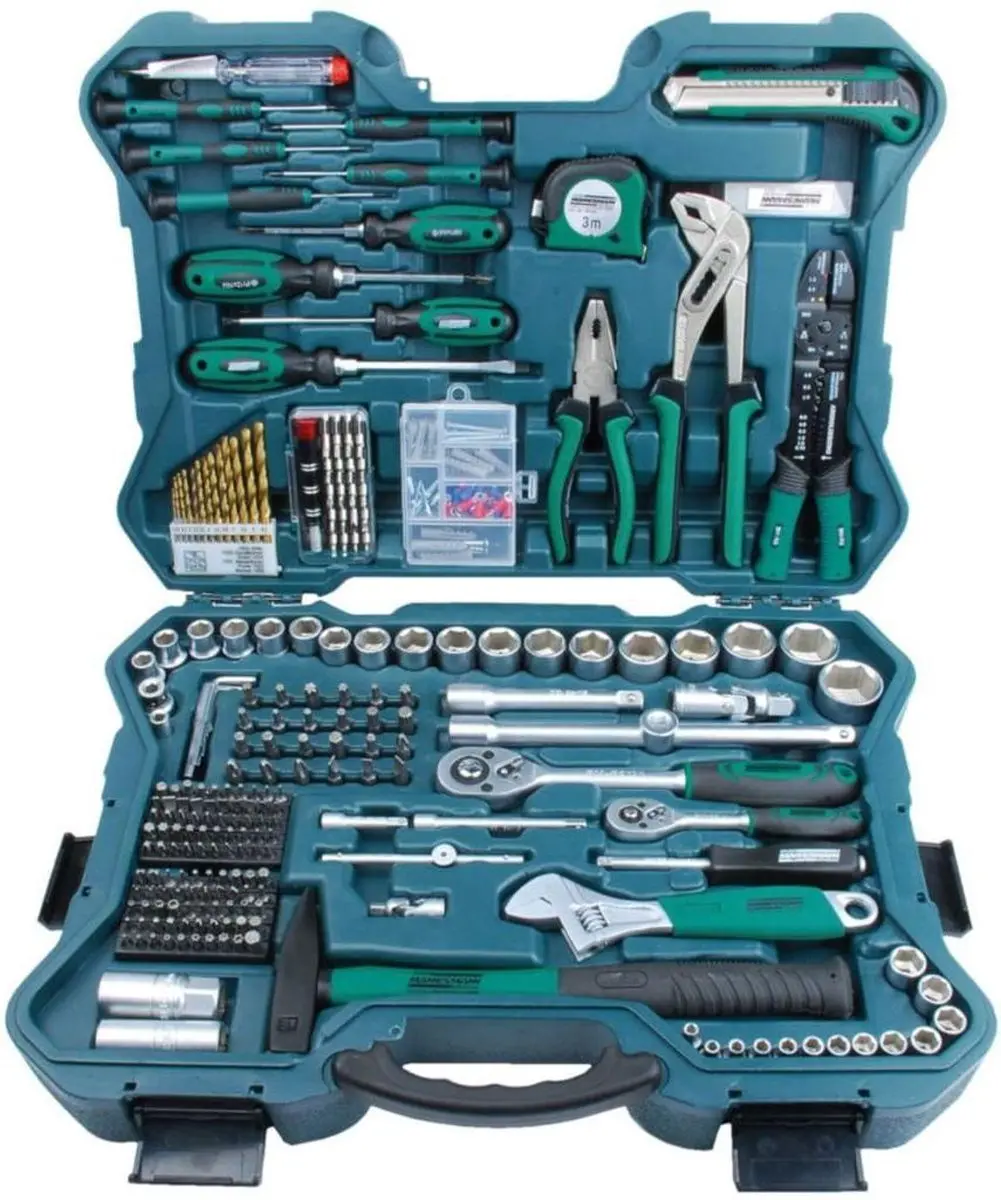 Brüder Mannesmann 408594 Gereedschapkoffer 303-delig - Zwart/Groen